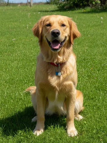 Golden retriever photo, now hosting the party